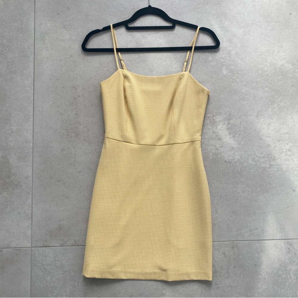 WILFRED YELLOW GINGHAM PRINT DRESS